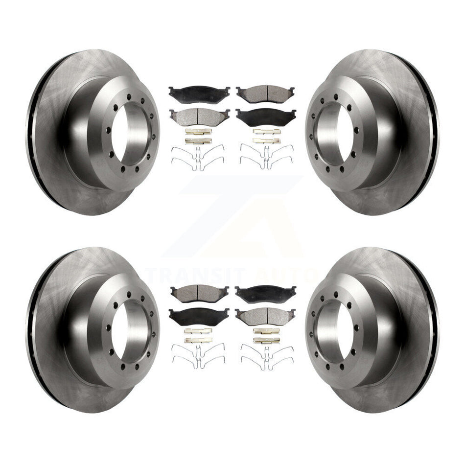 Front Rear Disc Brake Rotors And Semi-Metallic Pads Kit For Ford F59 F-53 Motorhome Chassis F-59 Commercial Stripped K8F-103019