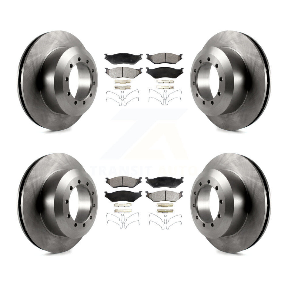 Front Rear Disc Brake Rotors And Semi-Metallic Pads Kit For Ford F59 F-53 Motorhome Chassis F-59 Commercial Stripped K8F-103019