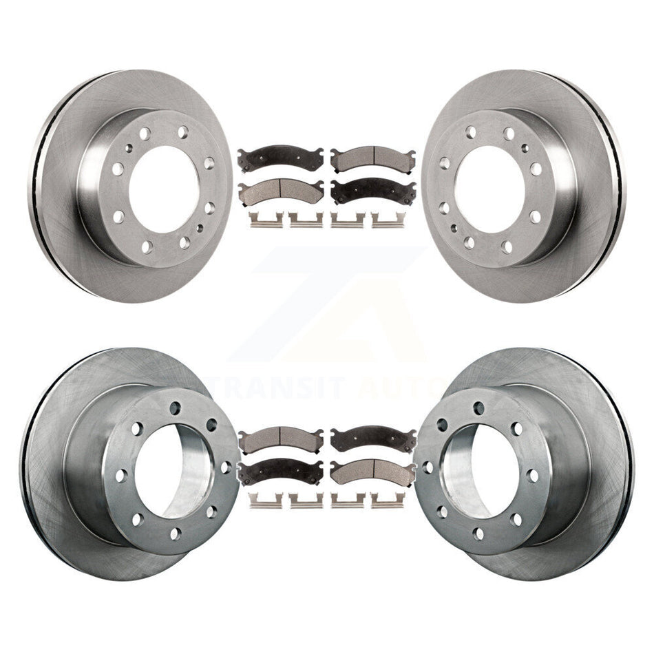 Front Rear Disc Brake Rotors And Semi-Metallic Pads Kit For Chevrolet Silverado 3500 HD GMC Sierra Classic K8F-103027