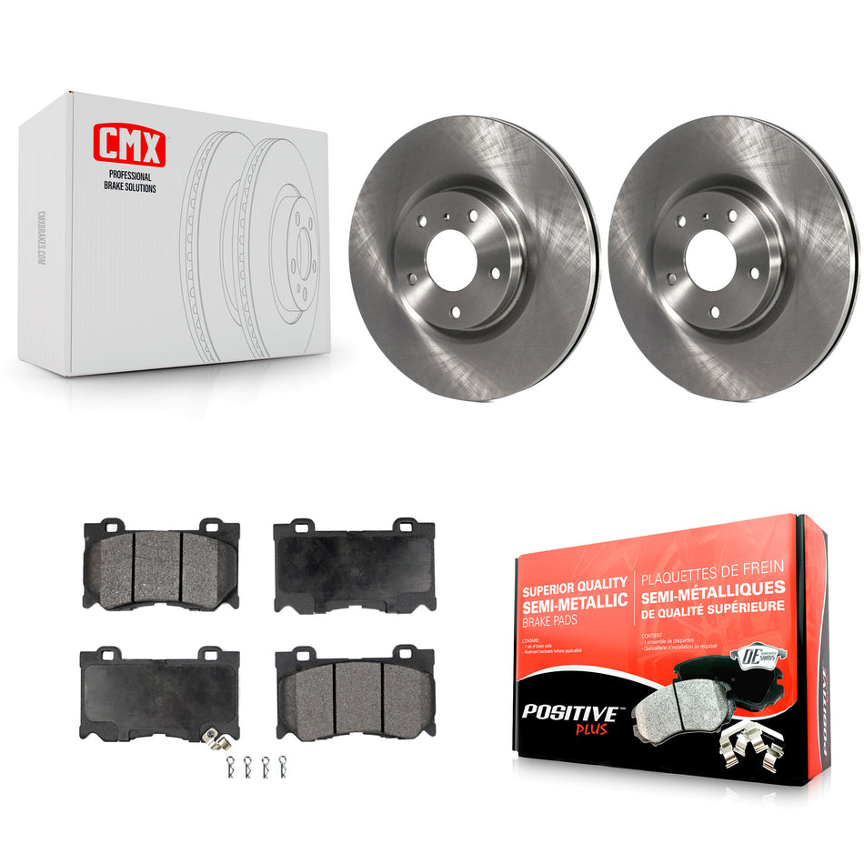 Front Disc Brake Rotors And Semi-Metallic Pads Kit For 2017-2018 INFINITI Q70 Hybrid With Sport Package K8F-103050