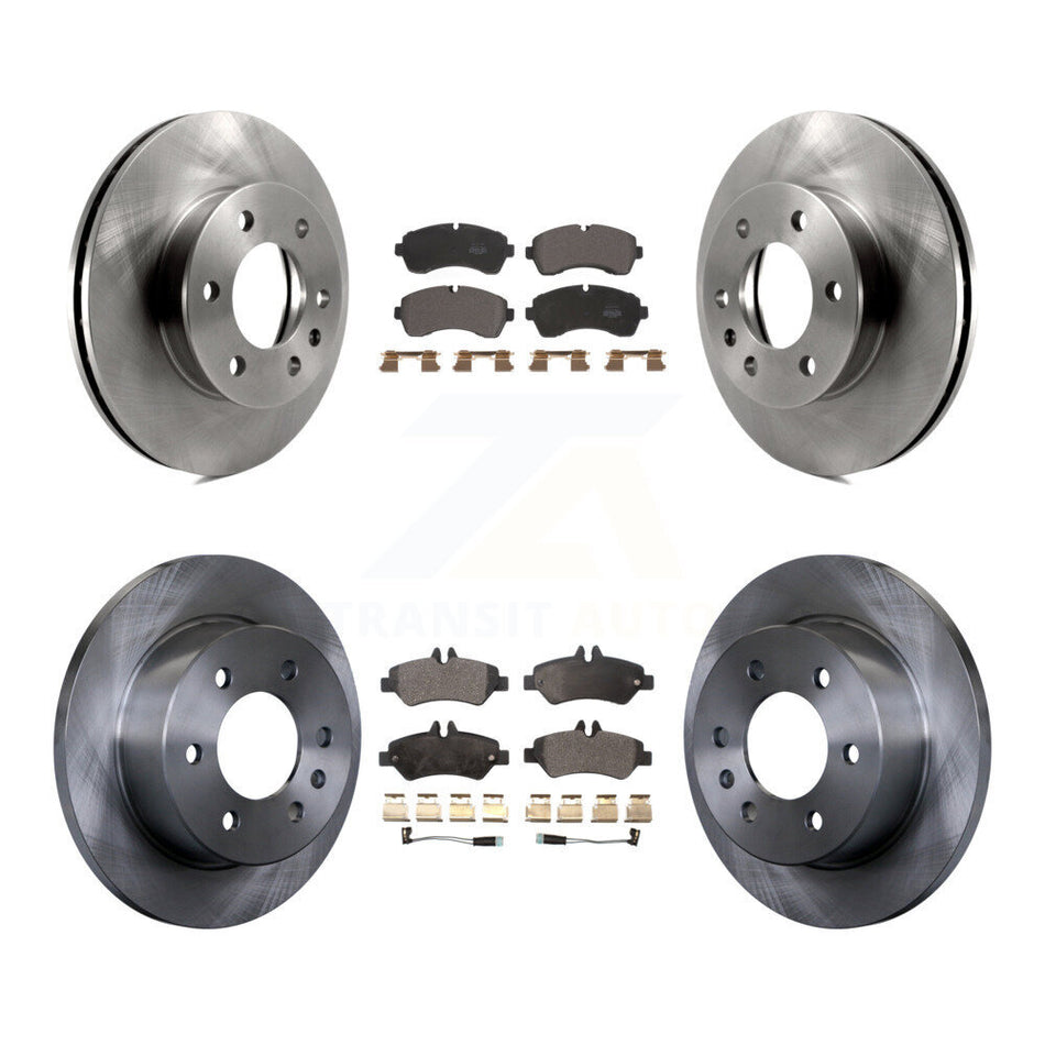 Front Rear Disc Brake Rotors & Semi-Metallic Pad Kit For Dodge Sprinter 3500 Freightliner K8F-103085