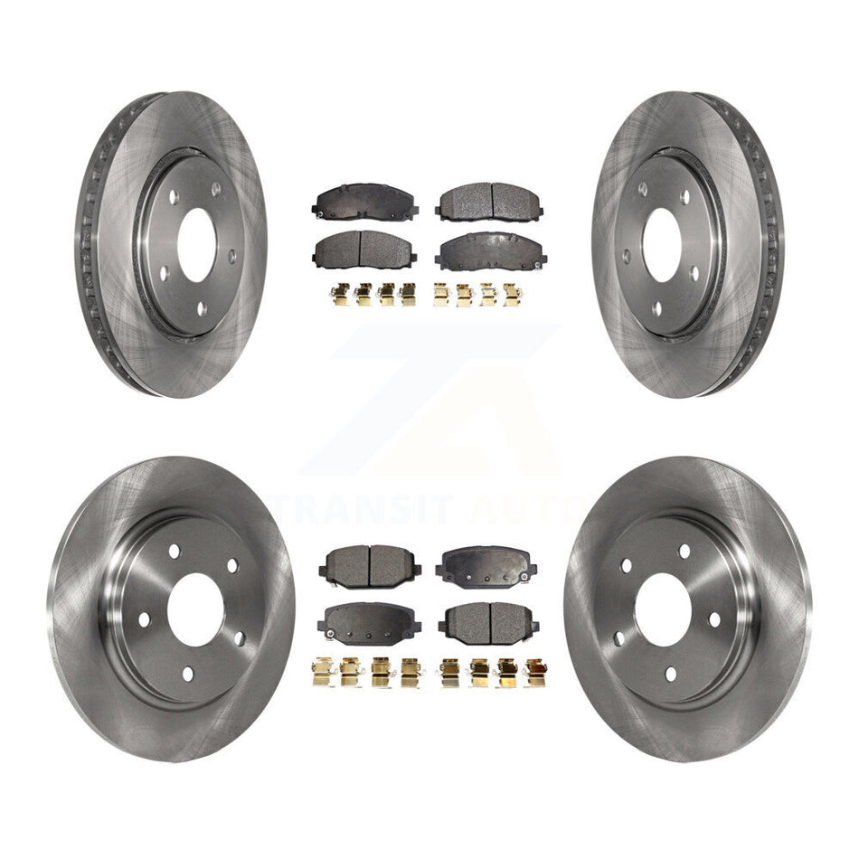Front Rear Disc Brake Rotors And Semi-Metallic Pads Kit For 2017-2018 Dodge Grand Caravan With Single Piston Caliper K8F-103110