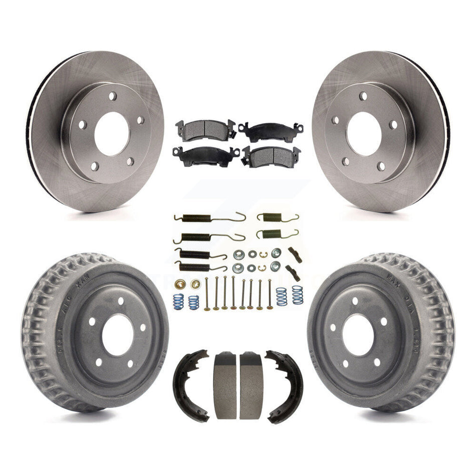 Front Rear Disc Brake Rotors Semi-Metallic Pads And Drum Kit (7Pc) For GMC Jimmy K8F-103113