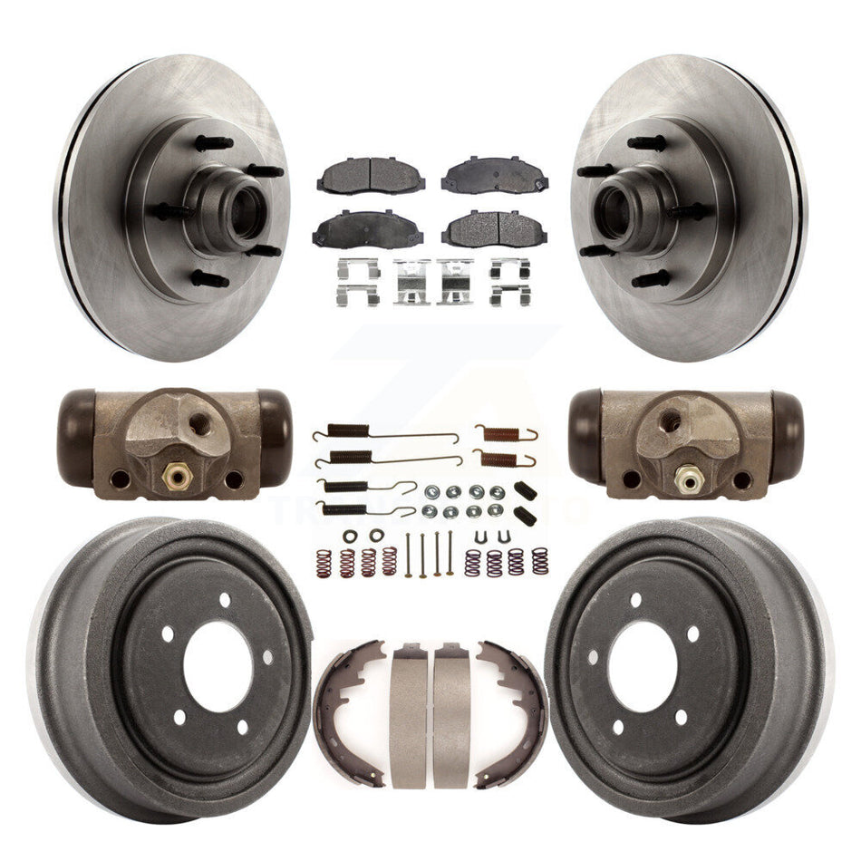 Front Rear Disc Brake Rotors Semi-Metallic Pads And Drum Kit (9Pc) For Ford F-150 K8F-103131