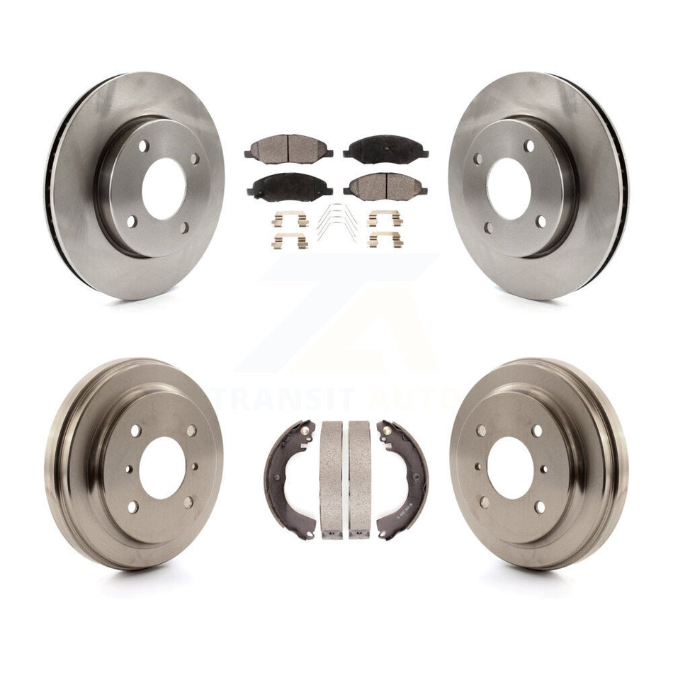 Front Rear Disc Brake Rotors Semi-Metallic Pads And Drum Kit For 2009-2011 Nissan Versa 1.6L K8F-103157