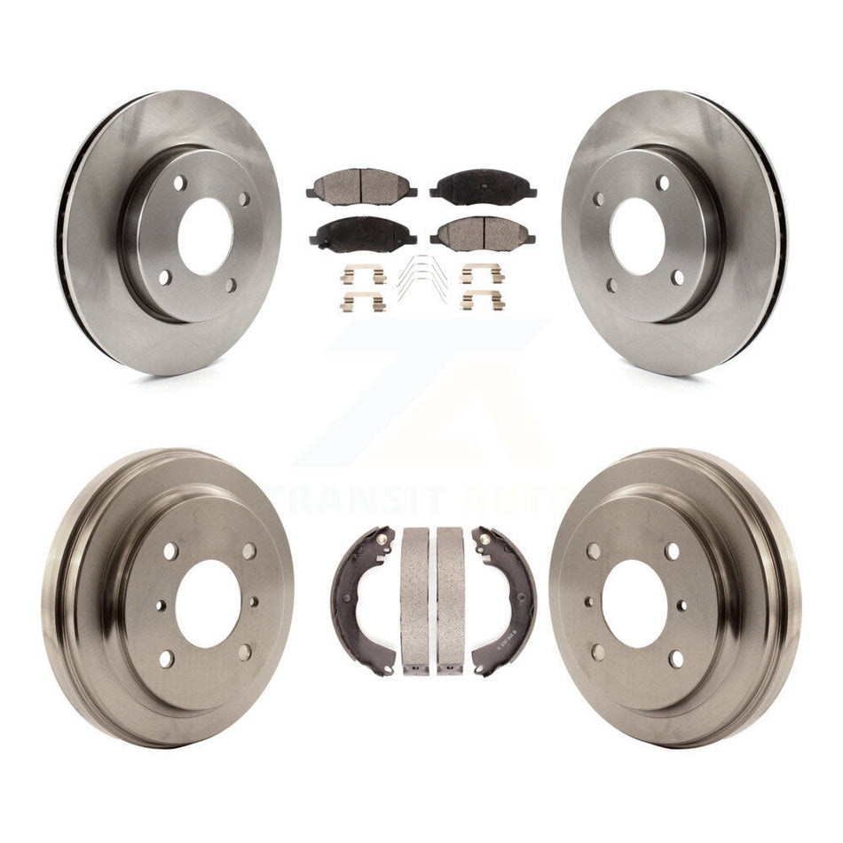 Front Rear Disc Brake Rotors Semi-Metallic Pads And Drum Kit For 2009-2011 Nissan Versa 1.6L K8F-103157