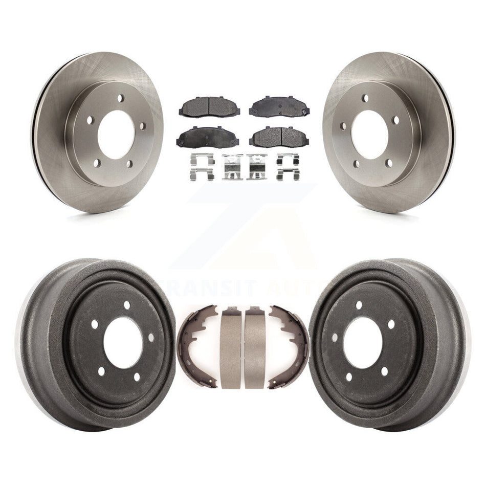 Front Rear Disc Brake Rotors Semi-Metallic Pads And Drum Kit For Ford F-150 4WD K8F-103159