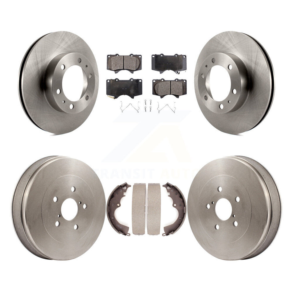 Front Rear Disc Brake Rotors Semi-Metallic Pads And Drum Kit For 2015 Toyota Tacoma RWD With 6 Lug Wheels K8F-103170