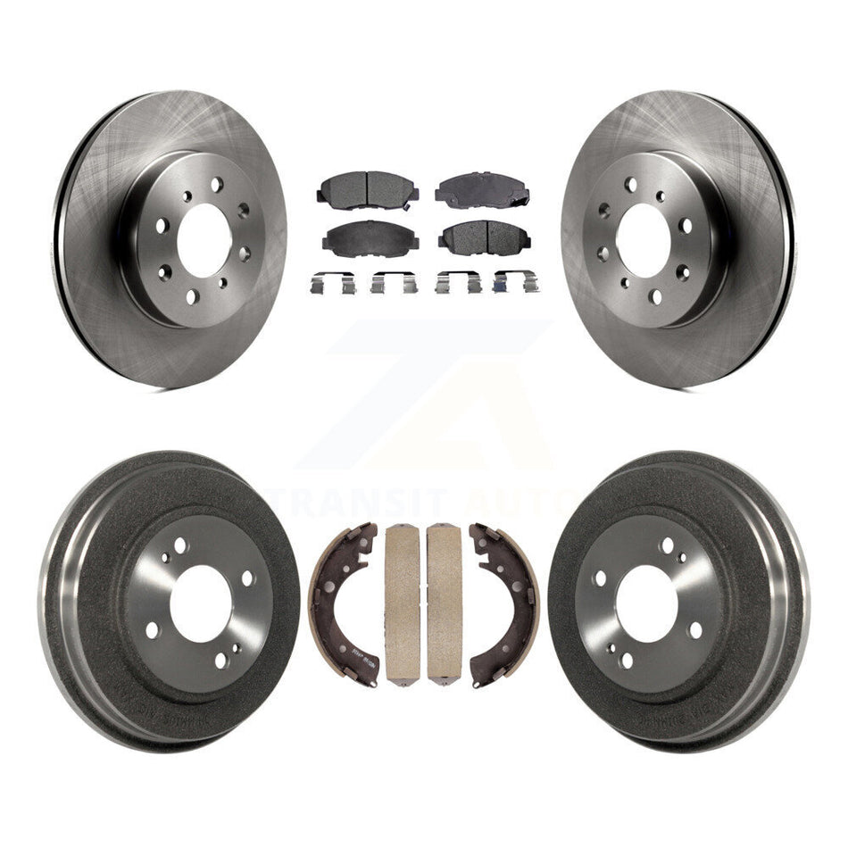 Front Rear Disc Brake Rotors Semi-Metallic Pads And Drum Kit For Honda Civic K8F-103180