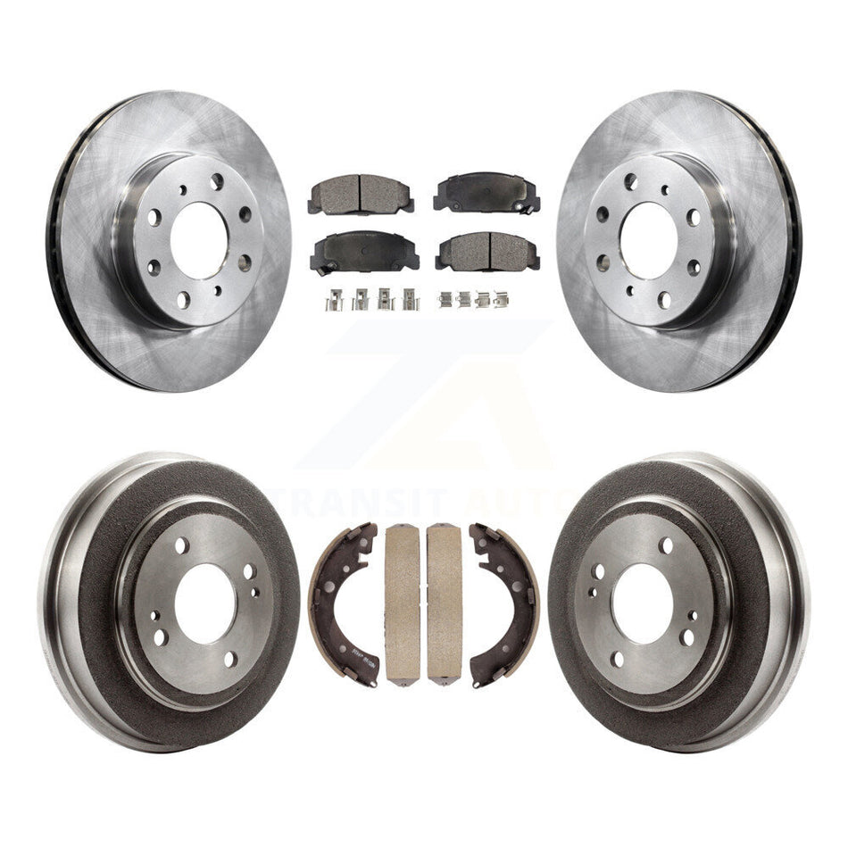 Front Rear Disc Brake Rotors Semi-Metallic Pads And Drum Kit For Honda Civic K8F-103185