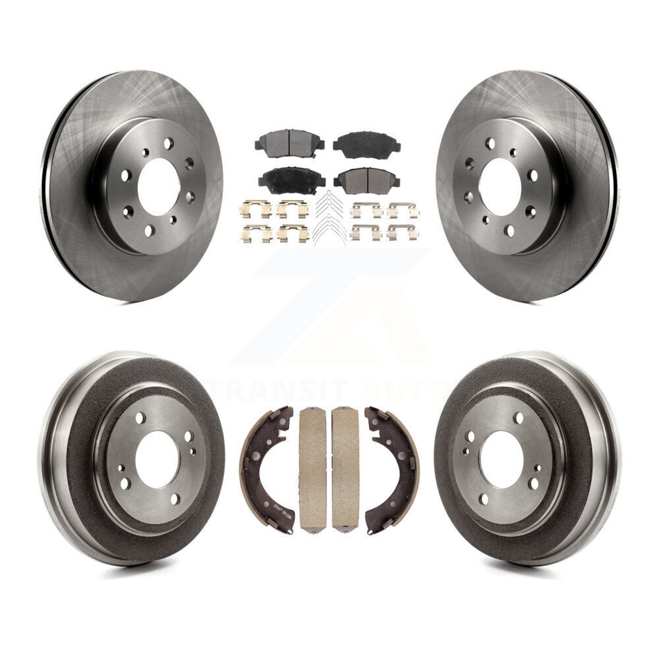 Front Rear Disc Brake Rotors Semi-Metallic Pads And Drum Kit For 2007-2008 Honda Fit K8F-103188