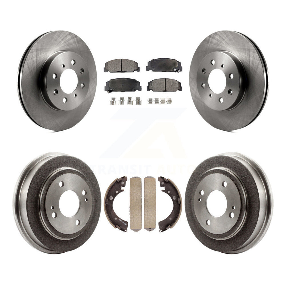 Front Rear Disc Brake Rotors Semi-Metallic Pads And Drum Kit For 1997 Honda Civic LX with 4-Wheel ABS K8F-103189