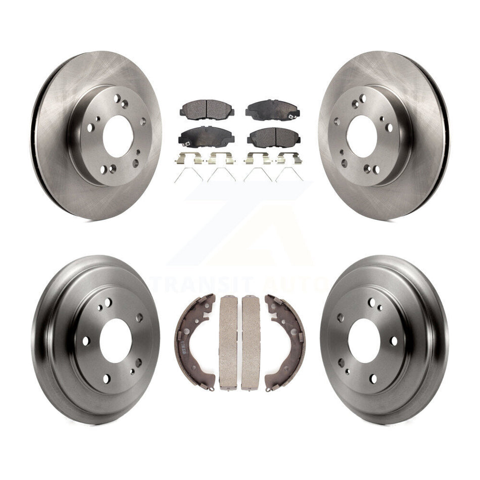 Front Rear Disc Brake Rotors Semi-Metallic Pads And Drum Kit For Honda Civic K8F-103197