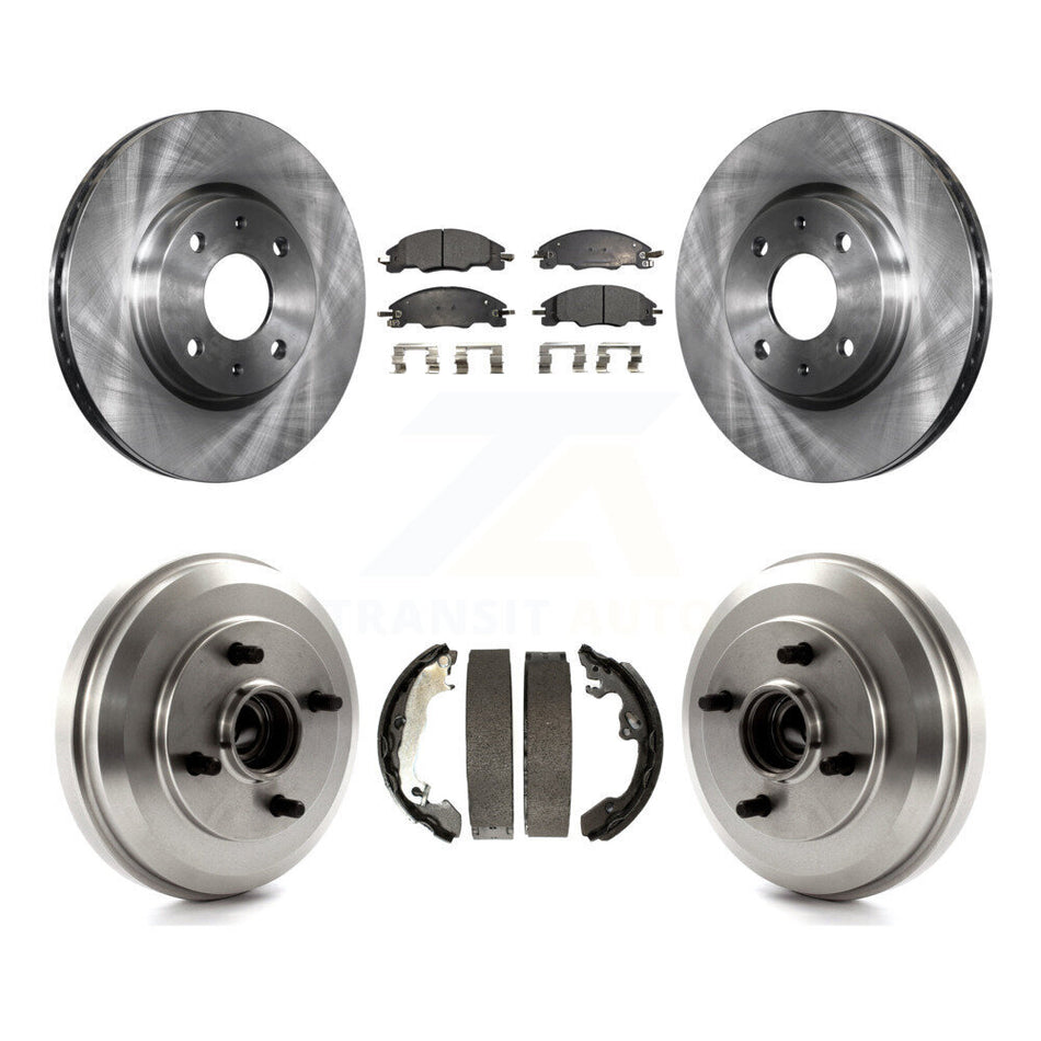Front Rear Disc Brake Rotors Semi-Metallic Pads And Drum Kit For 2009-2011 Ford Focus K8F-103203