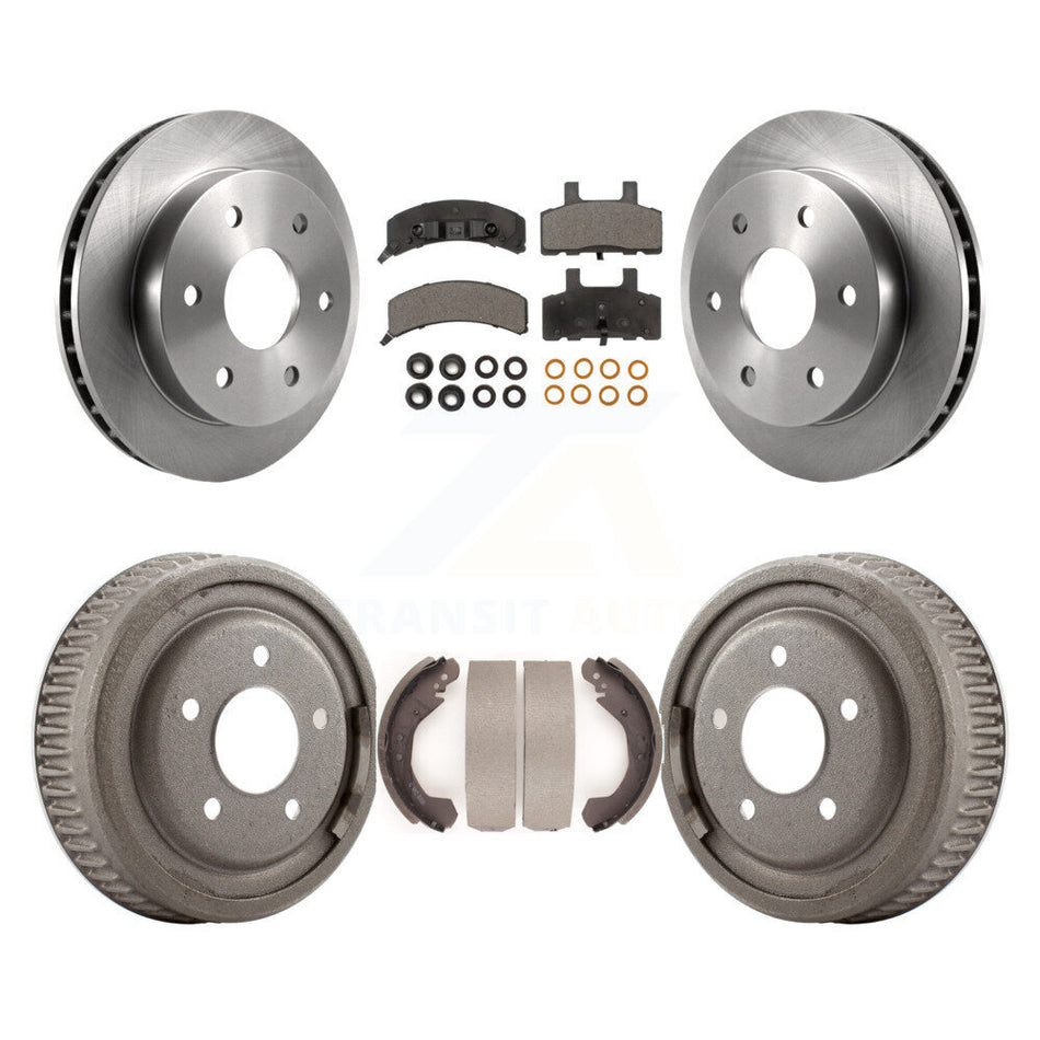 Front Rear Disc Brake Rotors Semi-Metallic Pads And Drum Kit For GMC Yukon 4WD With 10" Diameter 5 Lug Wheels K8F-103222