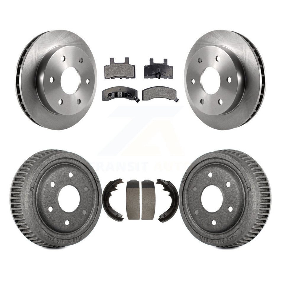 Front Rear Disc Brake Rotors Semi-Metallic Pads And Drum Kit For 1995-1997 GMC Yukon 2 doors with 4WD DIESEL engine With 11" Diameter K8F-103226