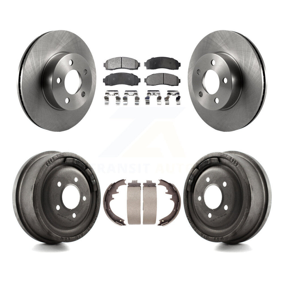 Front Rear Disc Brake Rotors Semi-Metallic Pads And Drum Kit For Ford Ranger Mazda B4000 With 10" Diameter K8F-103228