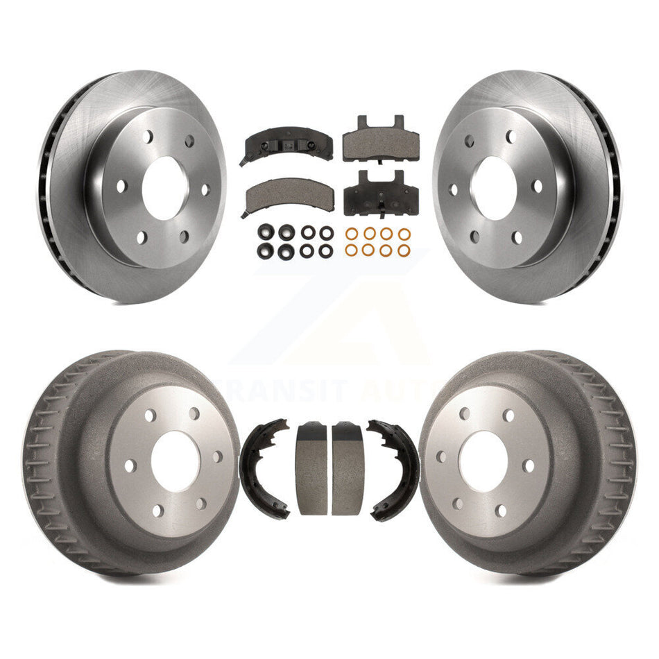 Front Rear Disc Brake Rotors Semi-Metallic Pads And Drum Kit For 1997 Chevrolet K2500 With 6 Lug Wheels K8F-103232