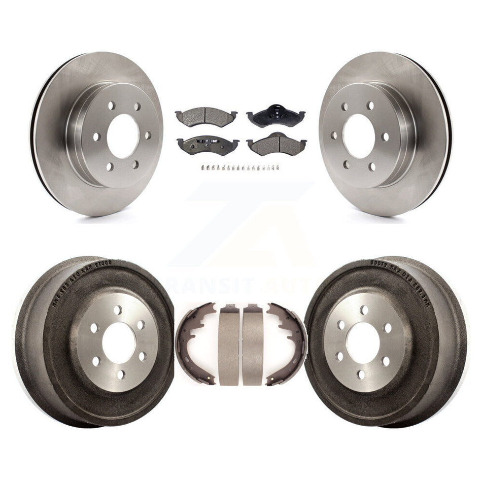 Front Rear Disc Brake Rotors Semi-Metallic Pads And Drum Kit For 2000-2002 Dodge Dakota Durango K8F-103239