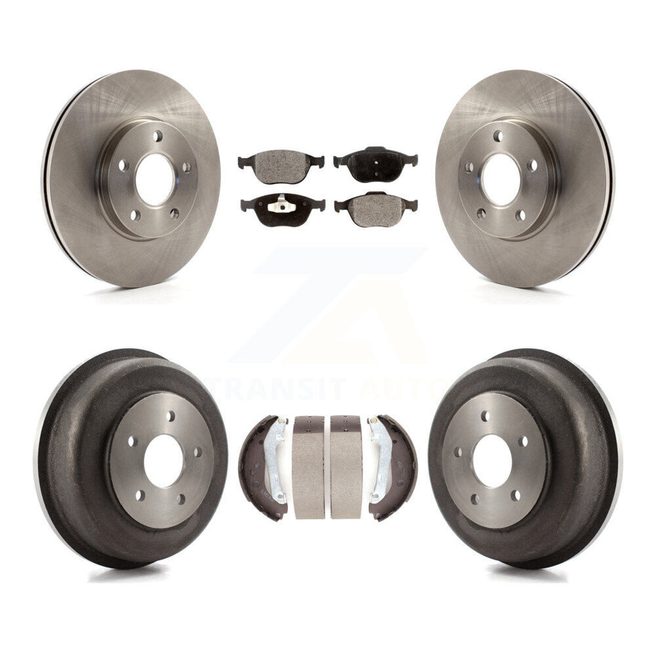 Front Rear Disc Brake Rotors Semi-Metallic Pads And Drum Kit For 2010-2013 Ford Connect K8F-103282