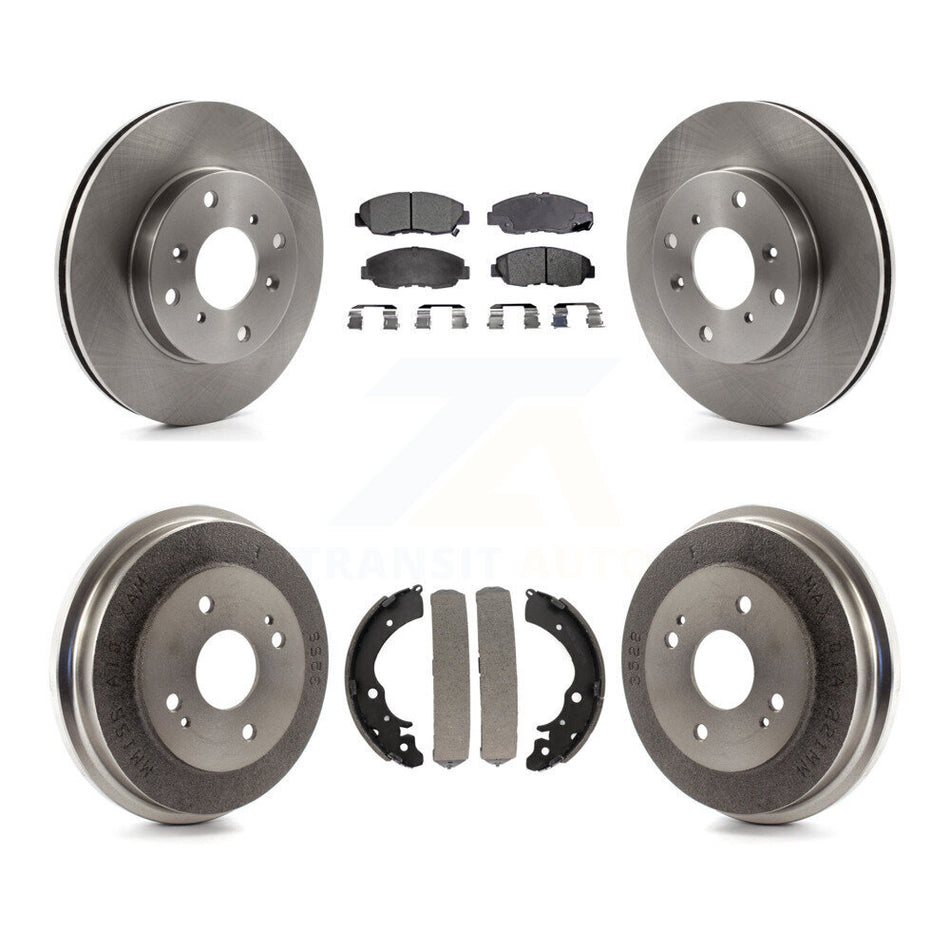 Front Rear Disc Brake Rotors Semi-Metallic Pads And Drum Kit For 1998-2002 Honda Accord Sedan with 2.3L K8F-103287