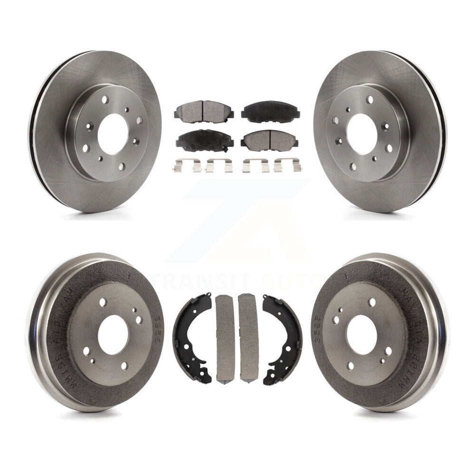 Front Rear Disc Brake Rotors Semi-Metallic Pads And Drum Kit For 1998-2002 Honda Accord Coupe with 2.3L K8F-103288