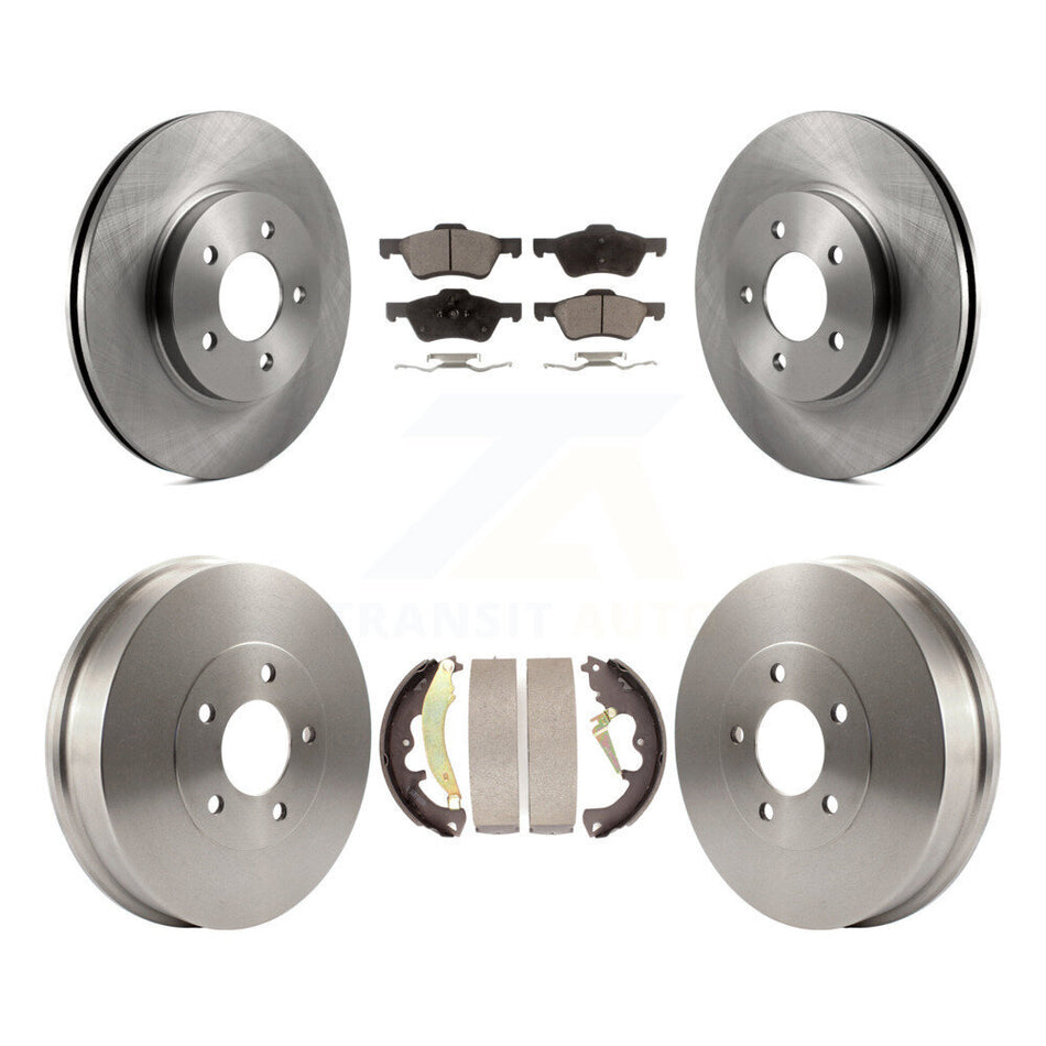 Front Rear Disc Brake Rotors Semi-Metallic Pads And Drum Kit For Ford Escape Mercury Mariner K8F-103299