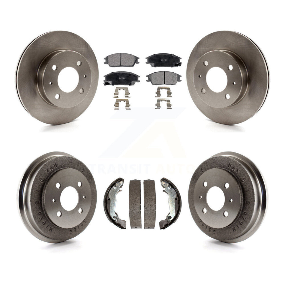 Front Rear Disc Brake Rotors Semi-Metallic Pads And Drum Kit For 2003-2005 Hyundai Accent K8F-103303