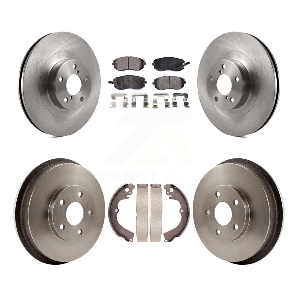 Front Rear Disc Brake Rotors Semi-Metallic Pads And Drum Kit For Subaru Forester Impreza K8F-103305