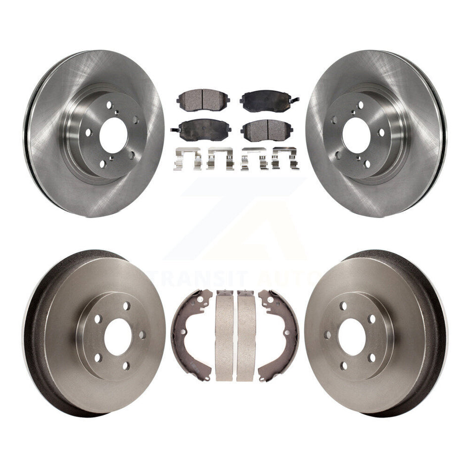 Front Rear Disc Brake Rotors Semi-Metallic Pads And Drum Kit For 2002-2004 Subaru Impreza Outback RS TS K8F-103307