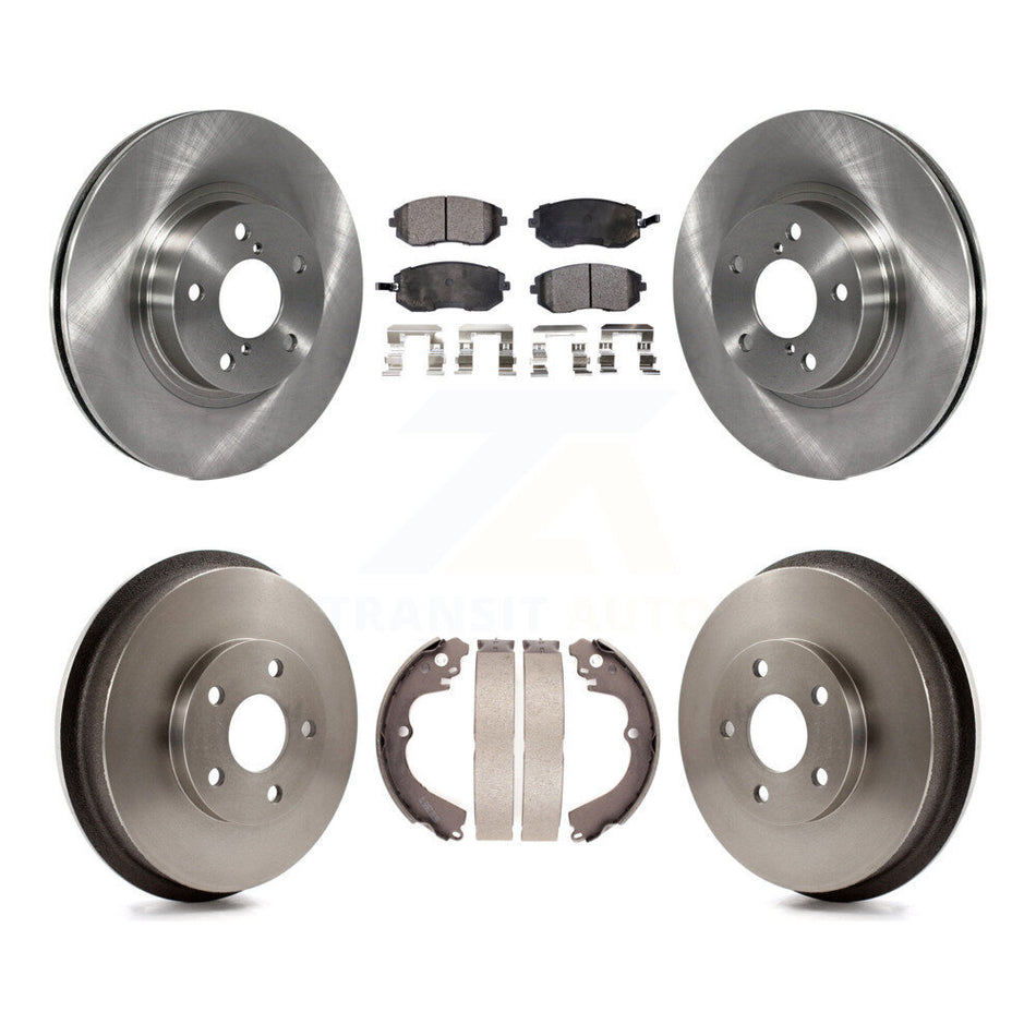 Front Rear Disc Brake Rotors Semi-Metallic Pads And Drum Kit For 2002-2004 Subaru Impreza Outback RS TS K8F-103307