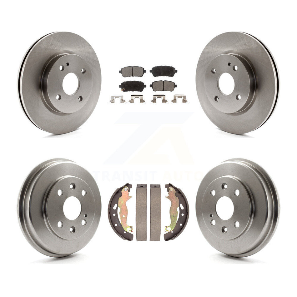 Front Rear Disc Brake Rotors Semi-Metallic Pads And Drum Kit For 2011-2014 Mazda 2 K8F-103327