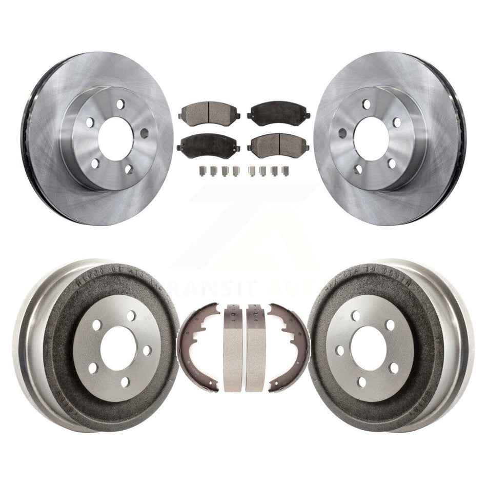 Front Rear Disc Brake Rotors Semi-Metallic Pads And Drum Kit For 2002 Jeep Liberty K8F-103331