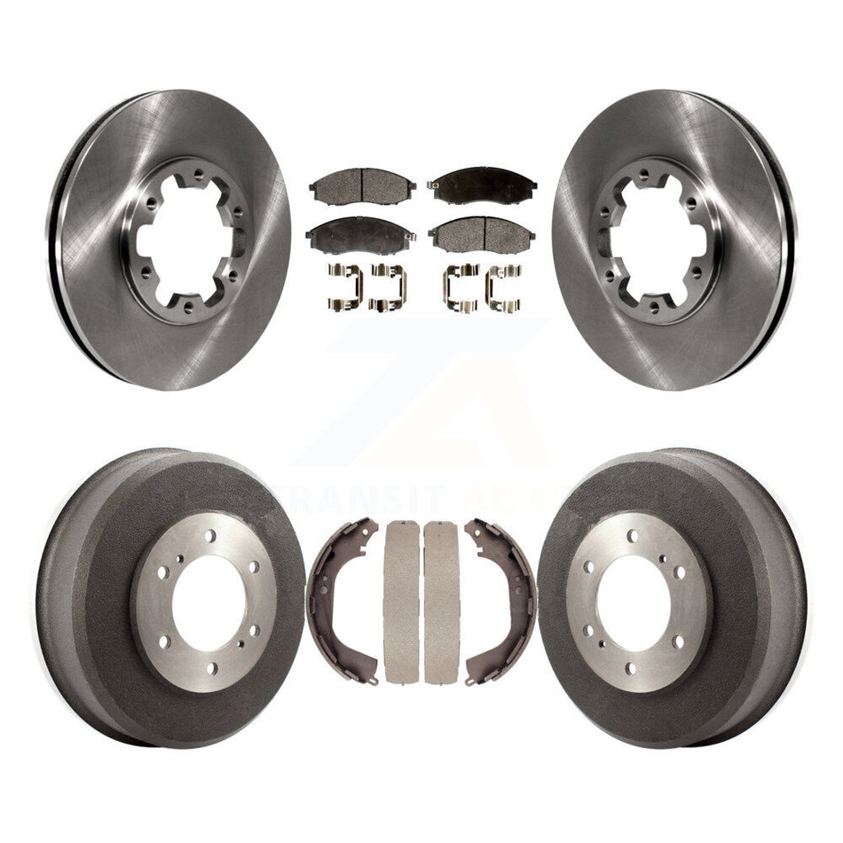 Front Rear Disc Brake Rotors Semi-Metallic Pads And Drum Kit For Nissan Xterra Frontier K8F-103332