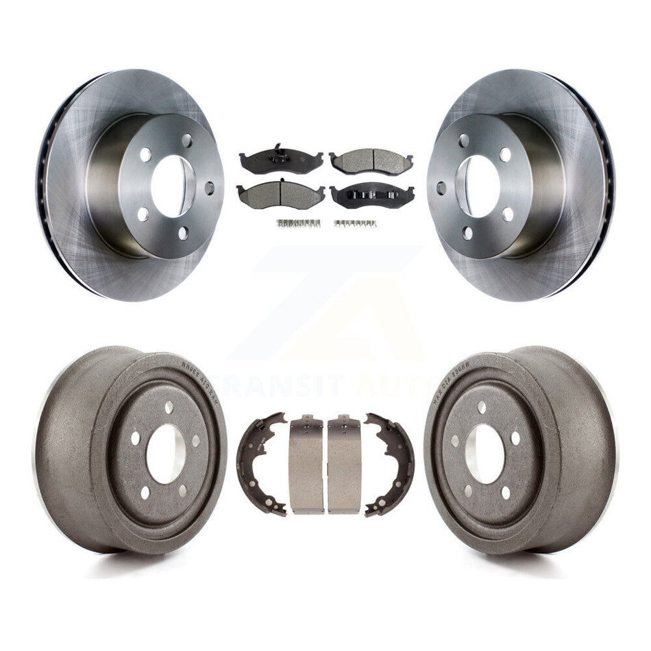 Front Rear Disc Brake Rotors Semi-Metallic Pads And Drum Kit For Jeep Wrangler Cherokee K8F-103338
