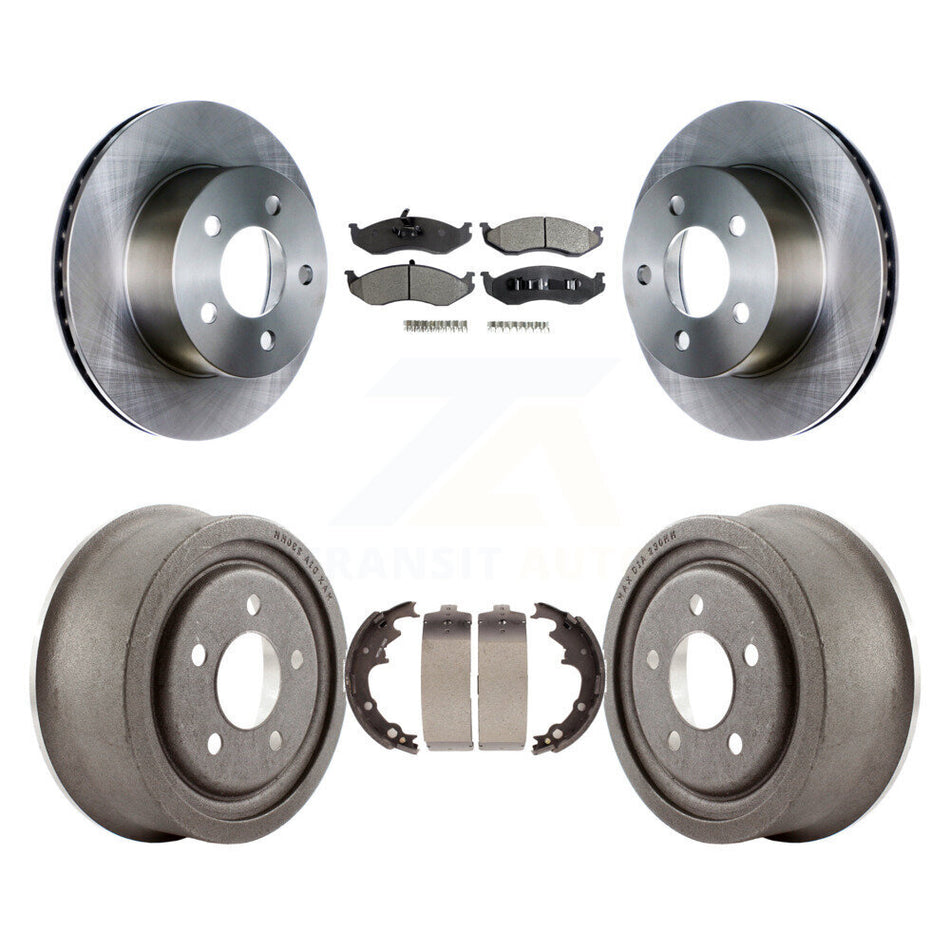 Front Rear Disc Brake Rotors Semi-Metallic Pads And Drum Kit For Jeep Wrangler Cherokee K8F-103338
