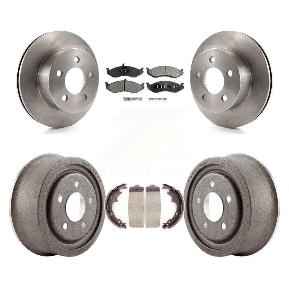 Front Rear Disc Brake Rotors Semi-Metallic Pads And Drum Kit For Jeep Wrangler TJ K8F-103339
