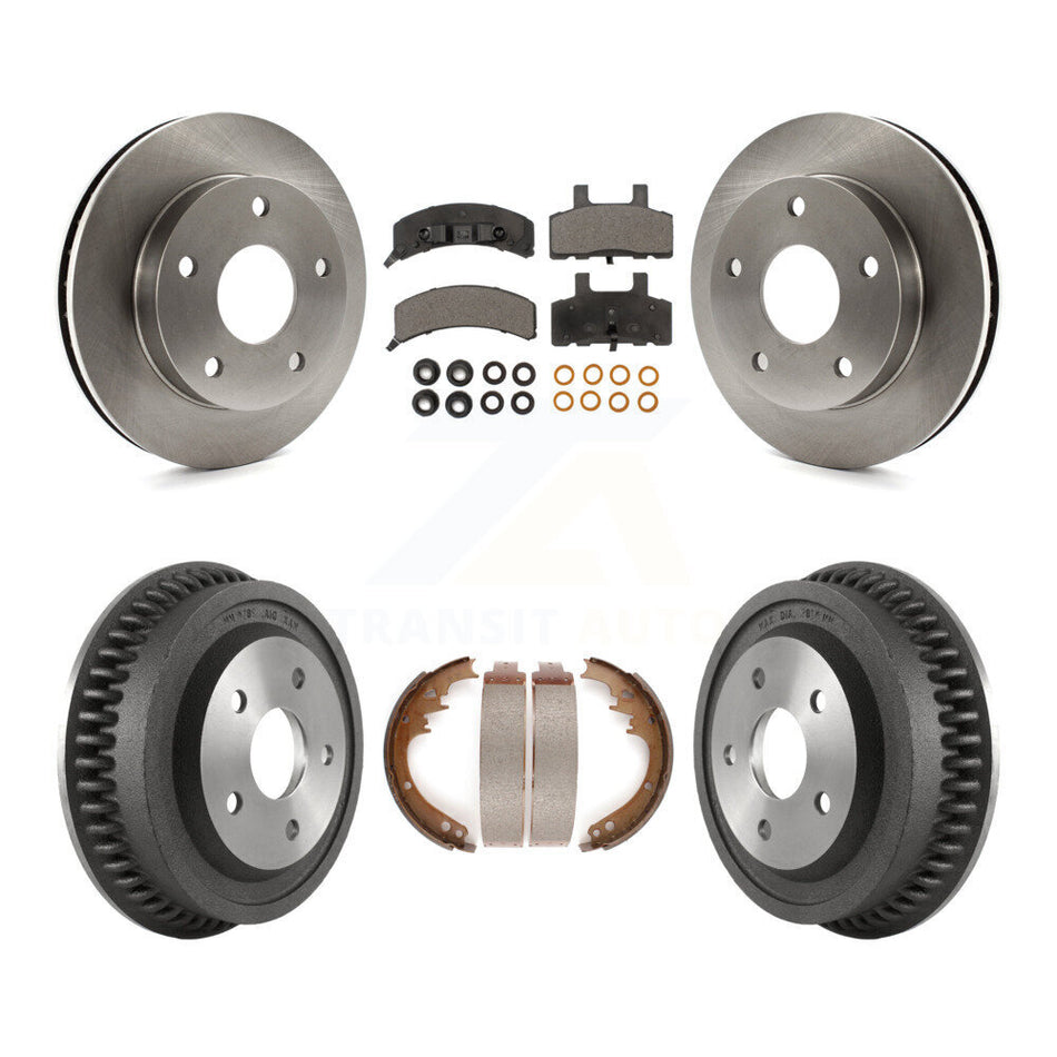 Front Rear Disc Brake Rotors Semi-Metallic Pads And Drum Kit For 1994-1999 Dodge Ram 1500 4WD K8F-103342