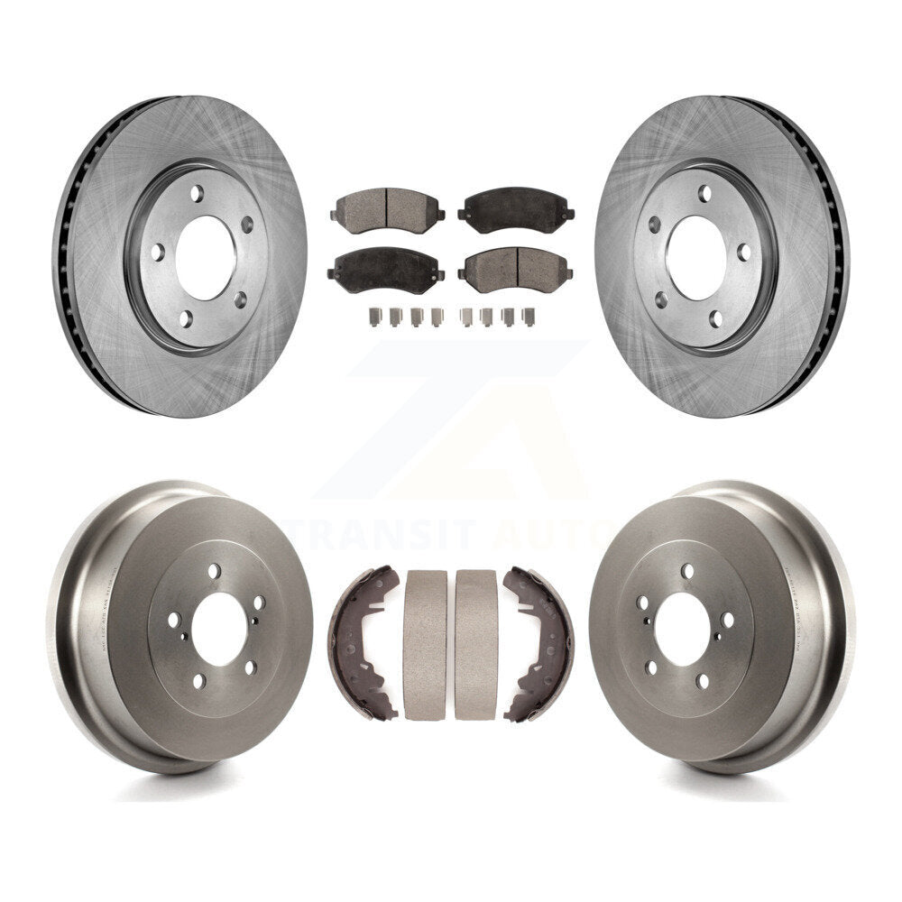 Front Rear Disc Brake Rotor Semi-Metallic Pad & Drum Kit For Dodge Grand Caravan Chrysler K8F-103345