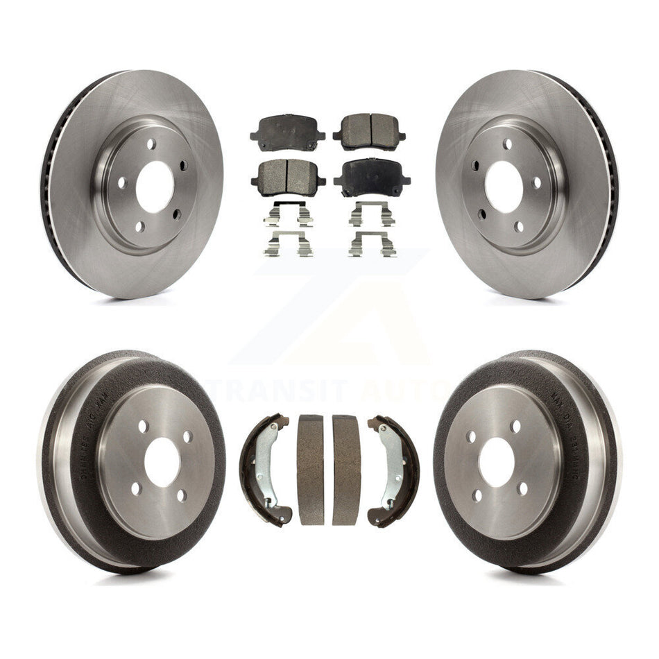 Front Rear Disc Brake Rotors Semi-Metallic Pads And Drum Kit For 2006 Pontiac Pursuit With Brakes K8F-103356