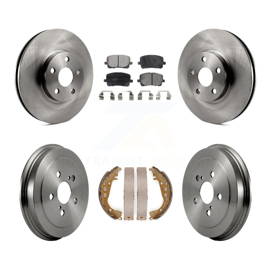 Front Rear Disc Brake Rotors Semi-Metallic Pads And Drum Kit For Toyota Corolla K8F-103370