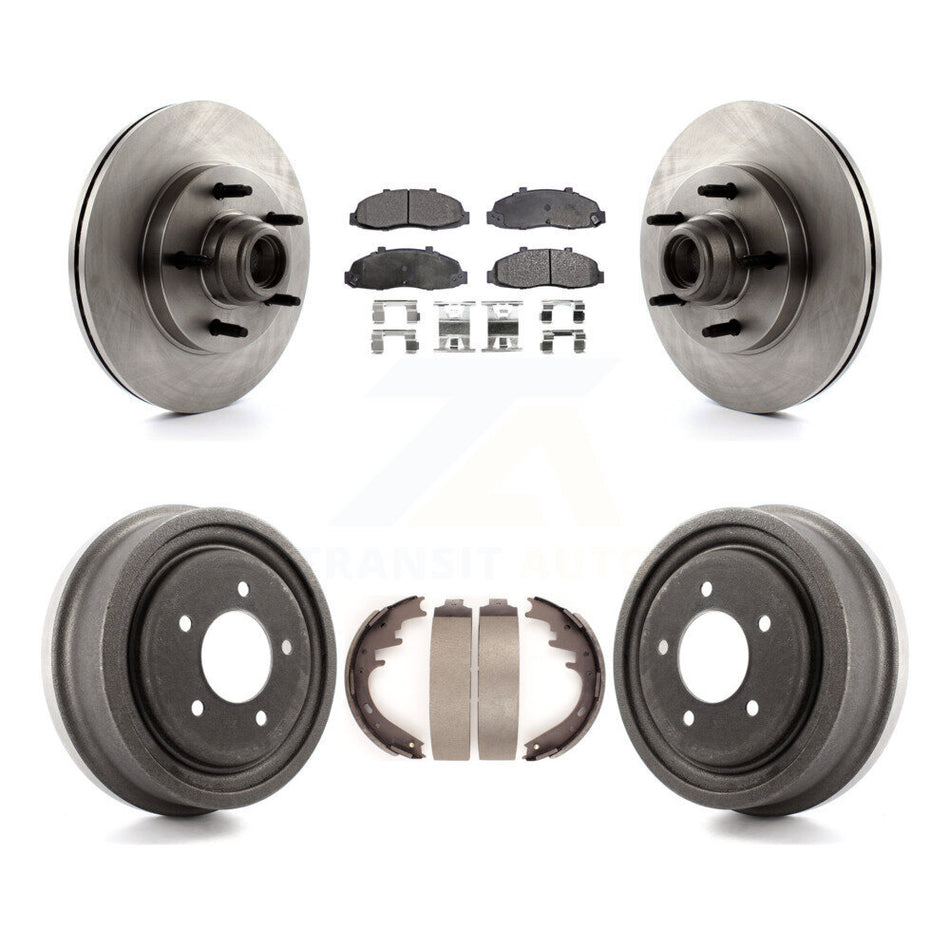 Front Rear Disc Brake Rotors Hub Assembly Semi-Metallic Pads And Drum Kit For Ford F-150 K8F-103383
