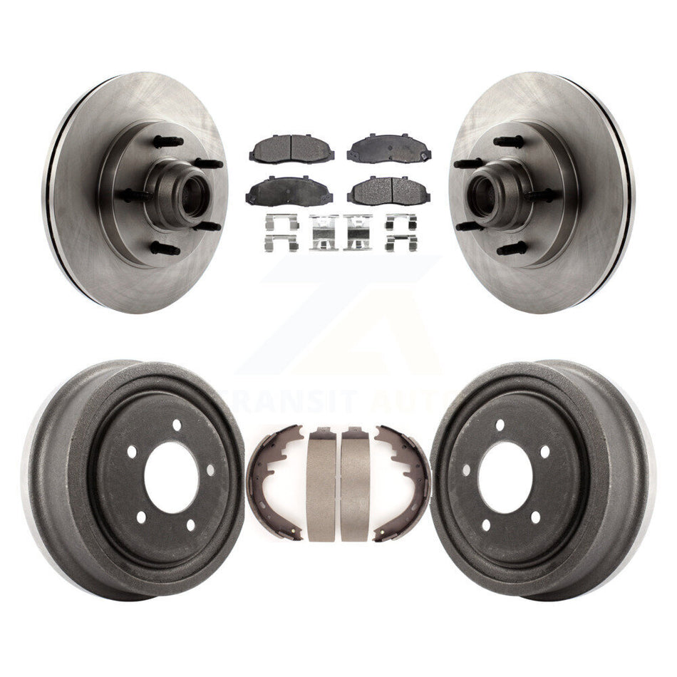 Front Rear Disc Brake Rotors Hub Assembly Semi-Metallic Pads And Drum Kit For Ford F-150 K8F-103383
