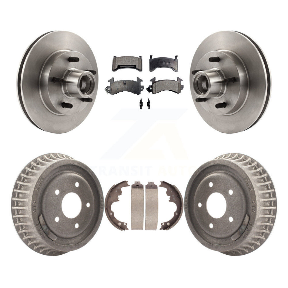 Front Rear Disc Brake Rotors Hub Assembly Semi-Metallic Pads And Drum Kit For Chevrolet S10 GMC Sonoma Jimmy Blazer K8F-103390