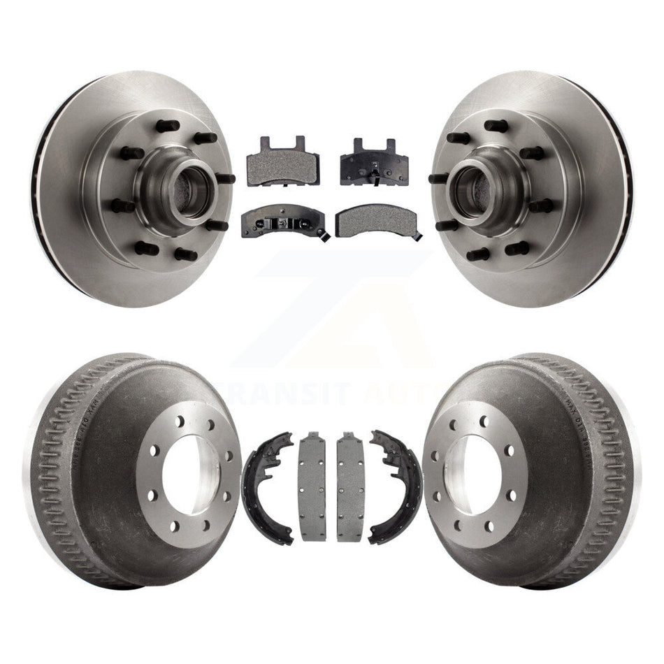 Front Rear Disc Brake Rotors Hub Assembly Semi-Metallic Pads And Drum Kit For Chevrolet C2500 C1500 Suburban GMC K8F-103401