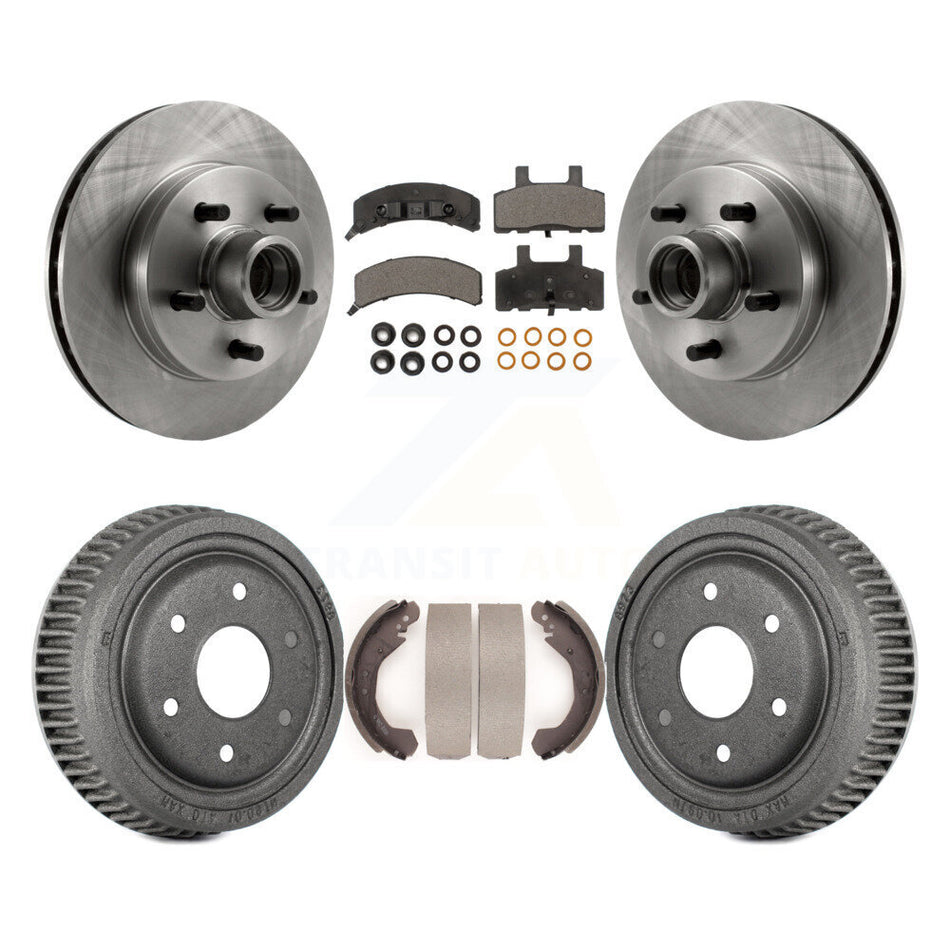 Front Rear Disc Brake Rotors Hub Assembly Semi-Metallic Pads And Drum Kit For GMC Yukon RWD With 10" Diameter 6 Lug Wheels K8F-103416