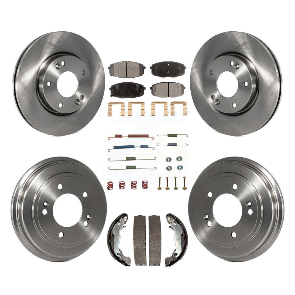 Front Rear Disc Brake Rotors Semi-Metallic Pads And Drum Kit (7Pc) For 2009 Hyundai Elantra Touring K8F-103423