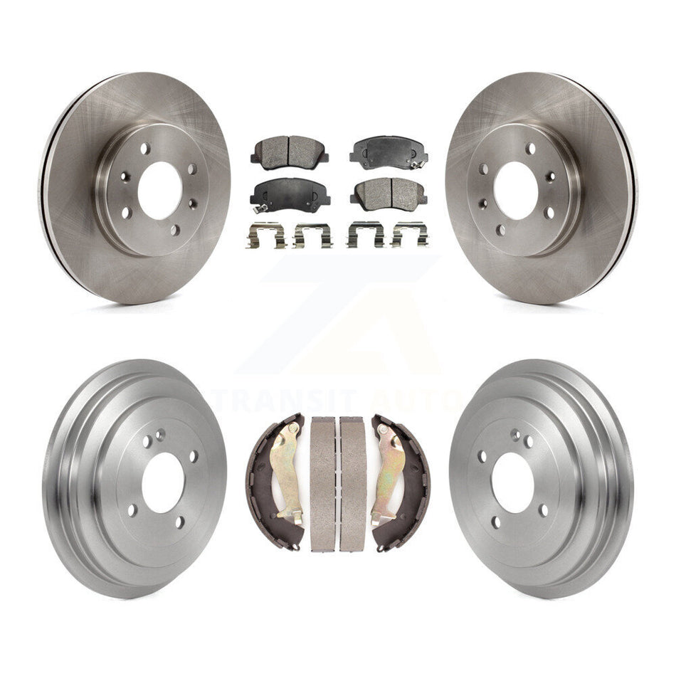Front Rear Disc Brake Rotors Semi-Metallic Pads And Drum Kit For 2012-2017 Hyundai Accent K8F-103433