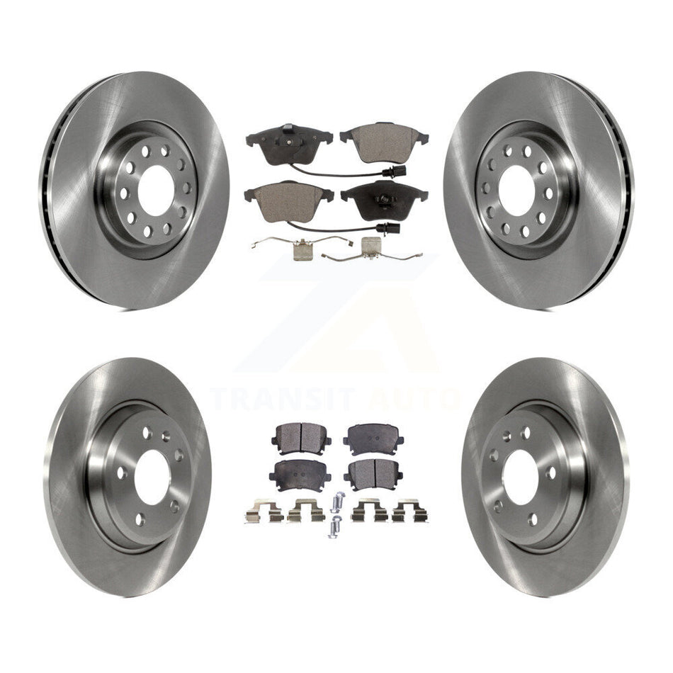 Front Rear Disc Brake Rotors And Semi-Metallic Pads Kit For 2009 Audi A4 Quattro Convertible With 300mm Diameter Rotor K8F-103472