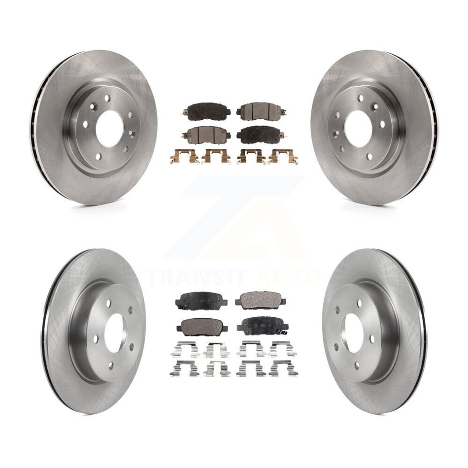 Front Rear Disc Brake Rotors And Semi-Metallic Pads Kit For 2017 Nissan LEAF With Electric Parking K8F-103480